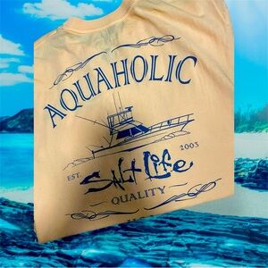 Aquaholic salt life vintage y2k 2003 euc